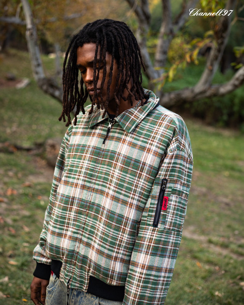 PLAID BOMBER JACKET