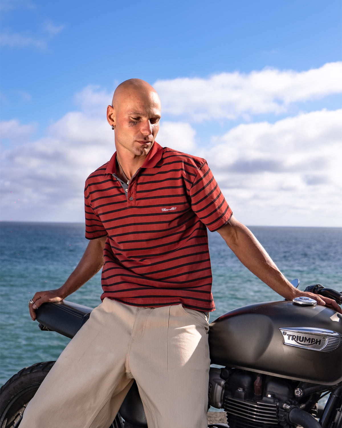 RED STRIPED POLO