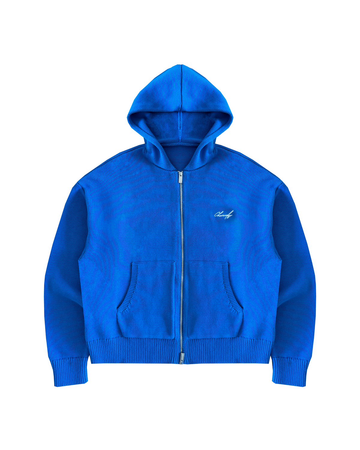 BLUE KNIT HOODIE