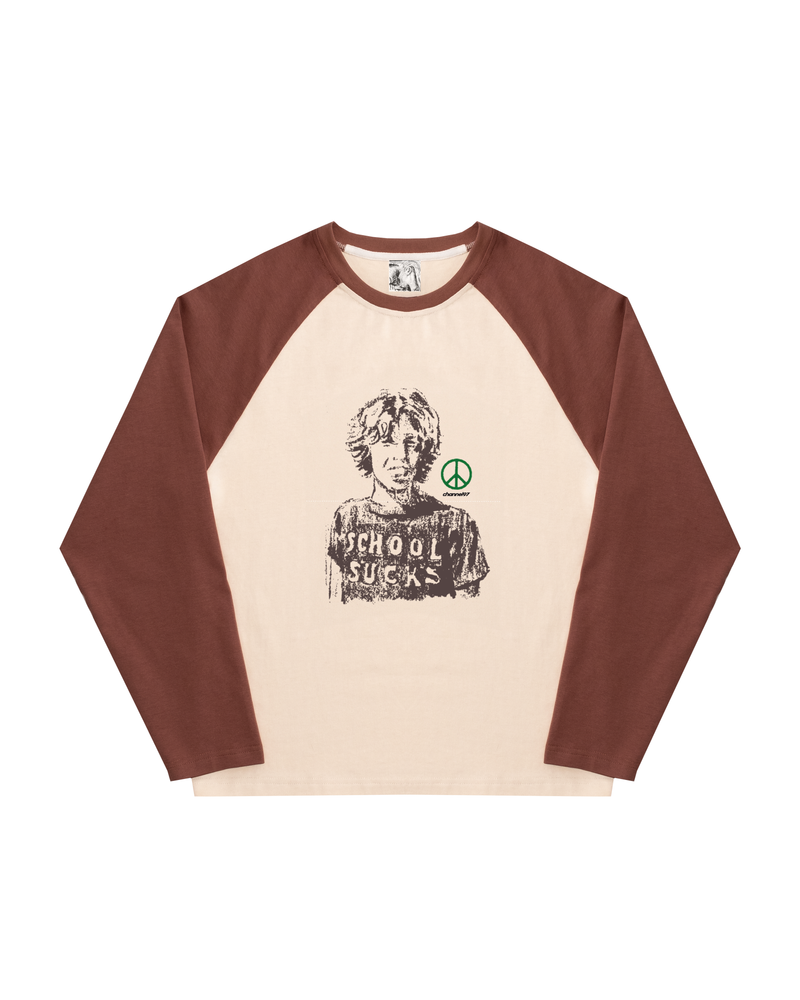 SCHOOL SUCKS RAGLAN LONG SLEEVE