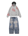 GRAY HOODIE AND BLUE  REPAIRED BUNDLE