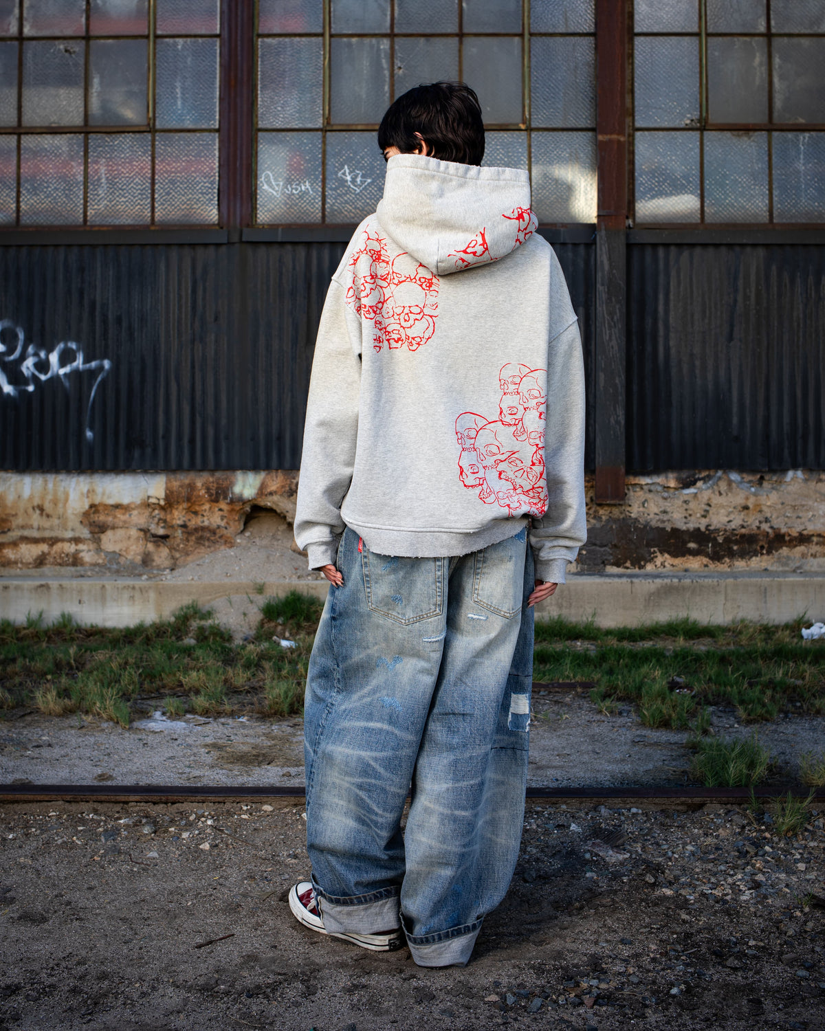 GRAY HOODIE AND BLUE  REPAIRED BUNDLE