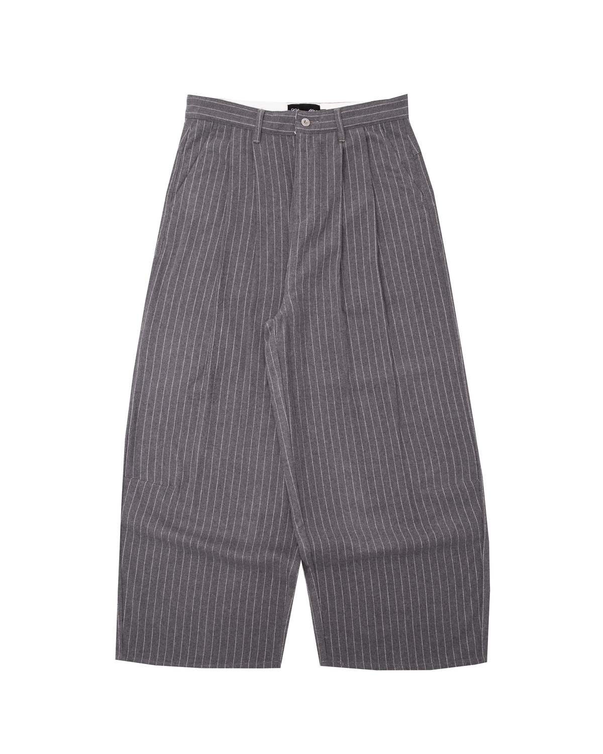 PLEATED TROUSER (PINSTRIPE) (GRAY)