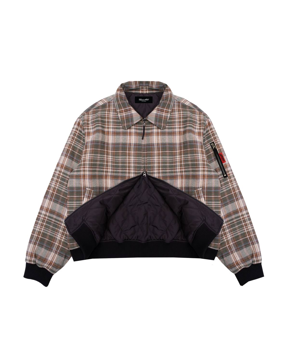 PLAID BOMBER JACKET