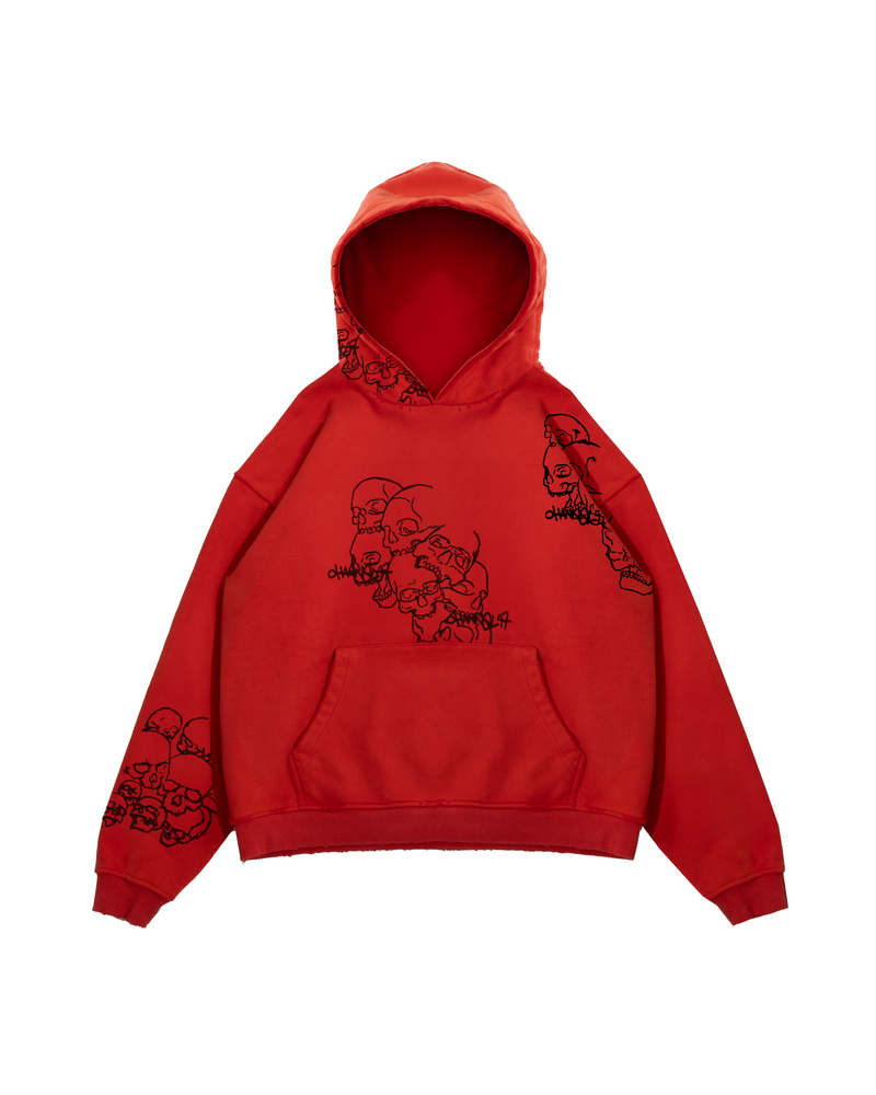 SKULL HOODIE RED