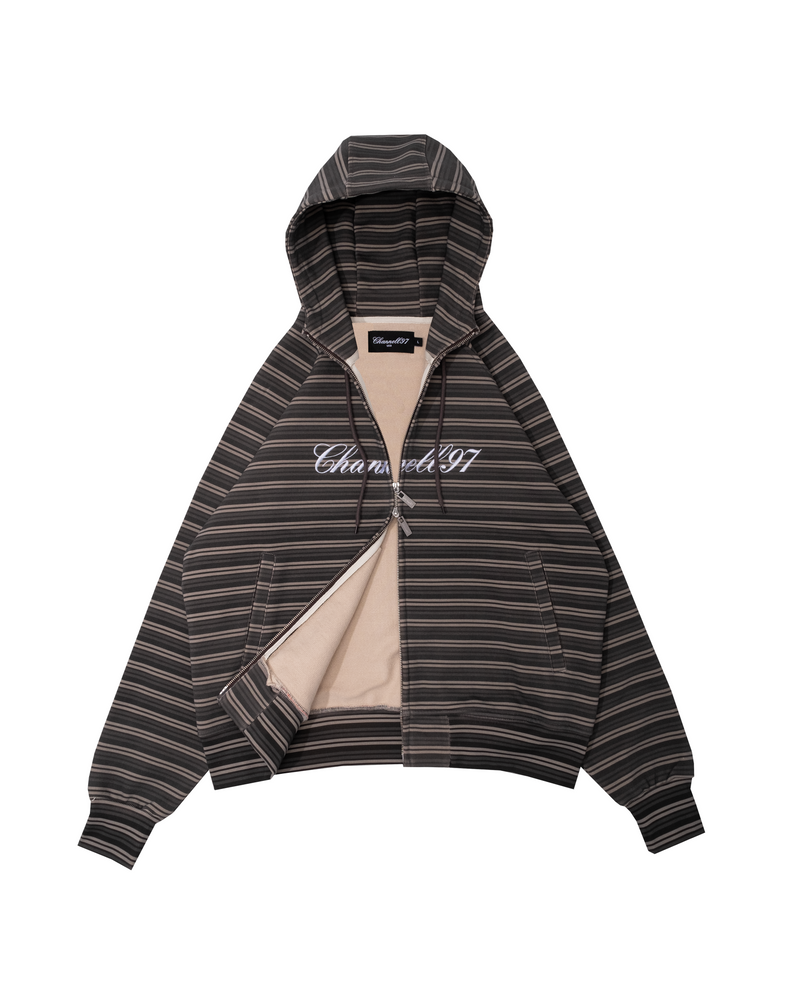 STRIPED HOODIE Gray