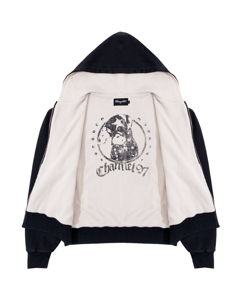 BLACK THERMAL LINED ZIP UP